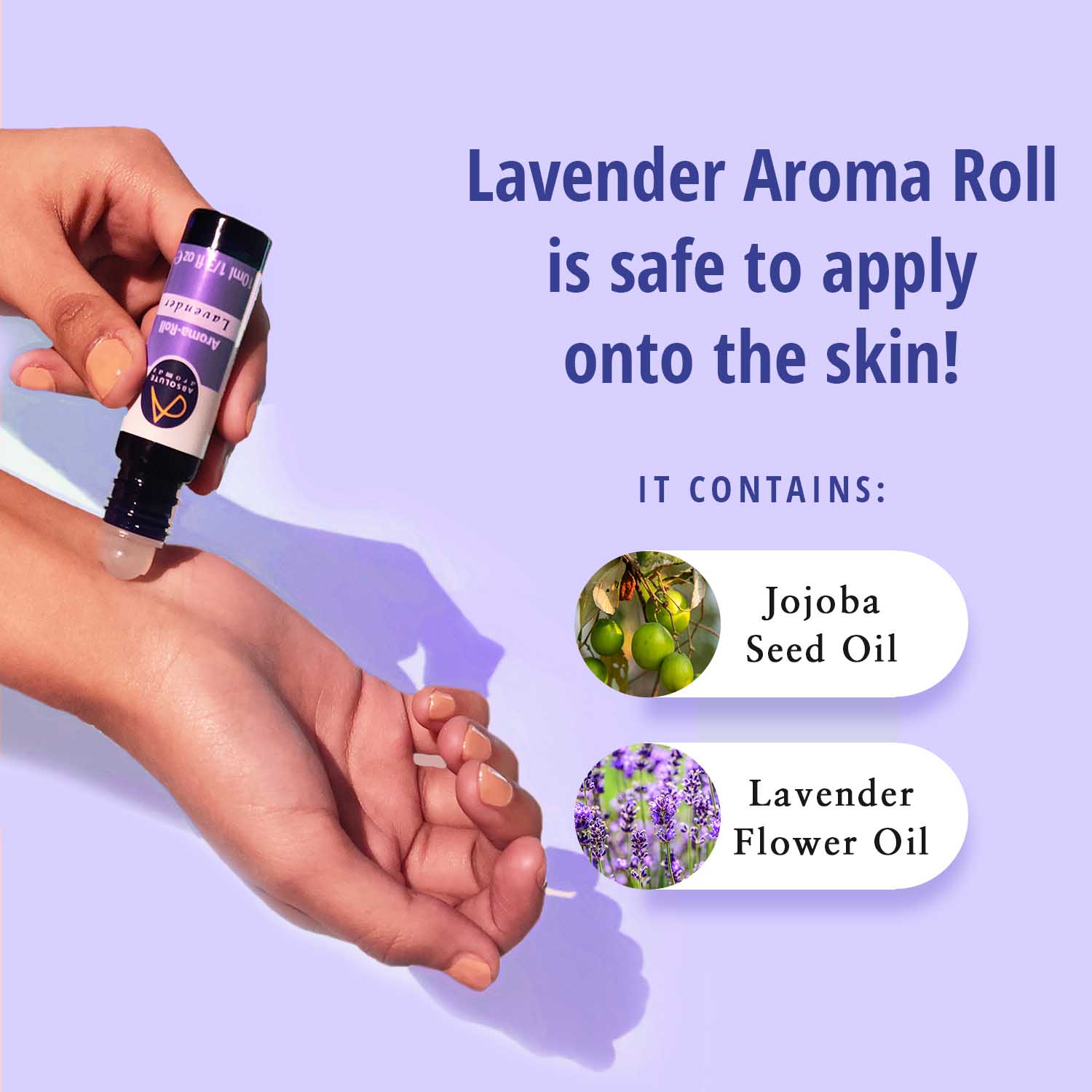 Lavender Aroma Roll is safe to apply onto the skin